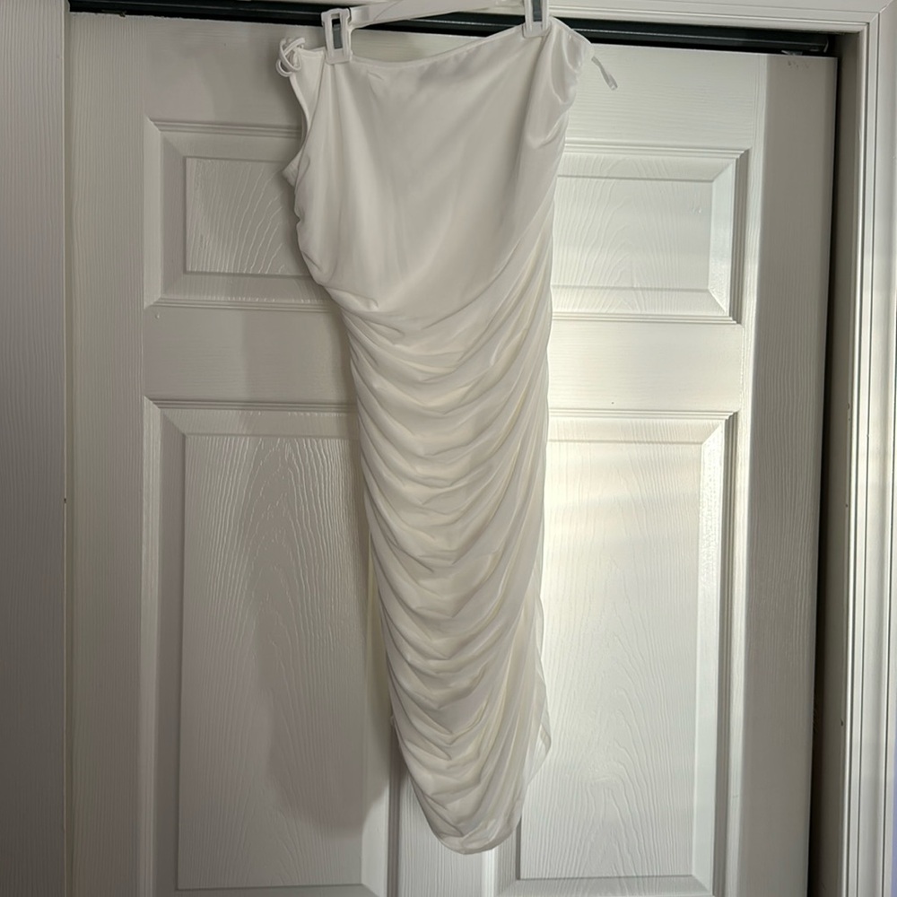 One shoulder rushed dress